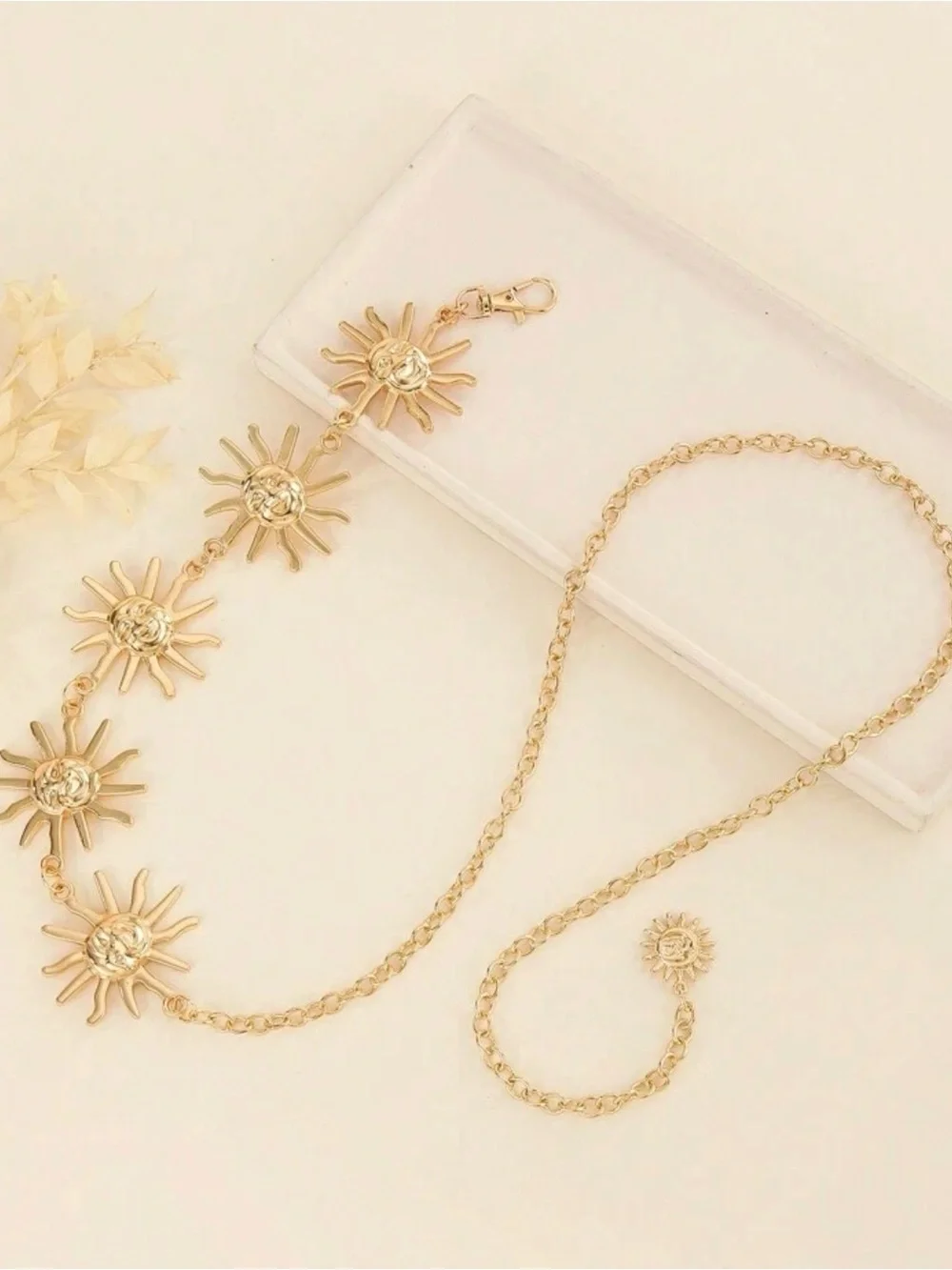 Gold Sun Medallion Chain Belt